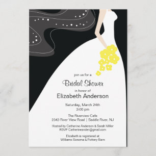 Graceful Bride Bridal Shower Invitation Yellow