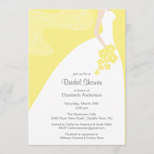 Graceful Bride Bridal Shower Invitation Yellow