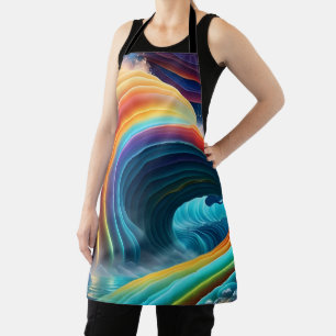 Graceful Bright Rainbow Waterfall Apron