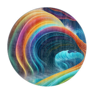 Graceful Bright Rainbow Waterfall Cutting Board