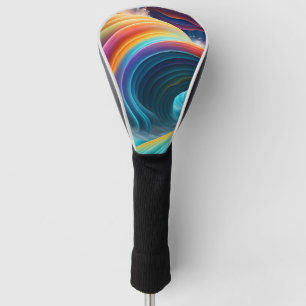 Graceful Bright Rainbow Waterfall Golf Head Cover