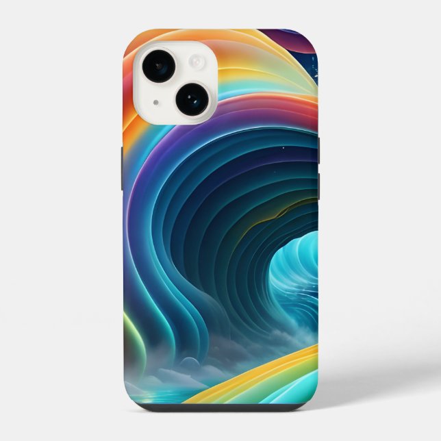 Graceful Bright Rainbow Waterfall iPhone Case (Back)