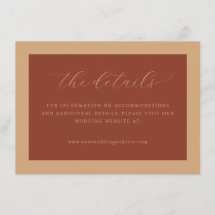 Graceful Brown Calligraphy Enclosure Card
