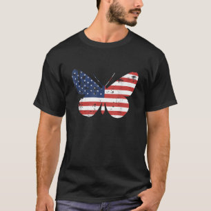 Graceful Butterfly Shaped American Flag July 4th A T-Shirt