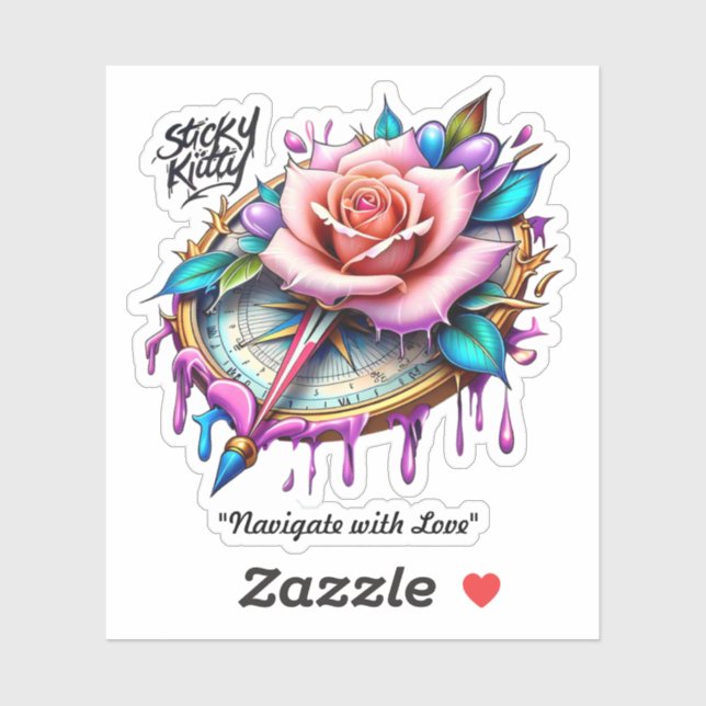 "Graceful Compass with Rose" (Sheet)