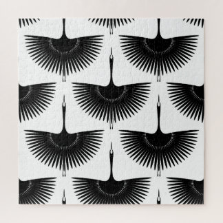 Graceful Crane: Oriental Bird Pattern Jigsaw Puzzle