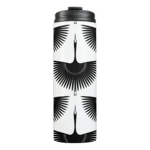 Graceful Crane: Oriental Bird Pattern Thermal Tumbler