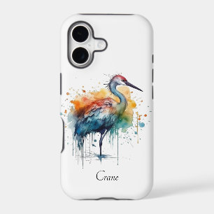 Graceful Crane: Watercolor Art, custom