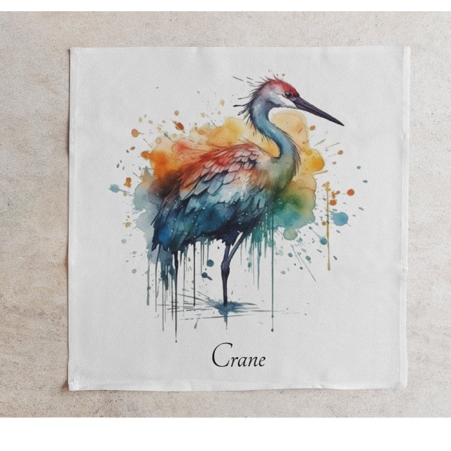 Graceful Crane: Watercolor Art, custom Napkin (Creator Uploaded)