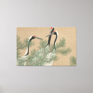 Graceful Cranes in Nature – Stretched Canvas Print