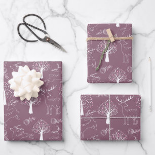 Graceful Deer Harmony: Fawn-themed Gift Wrapping Paper Sheet