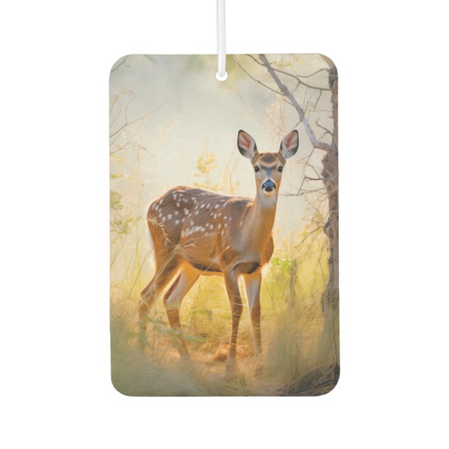 Graceful Deer in the Forest Nature Design Car Air Freshener (Front)