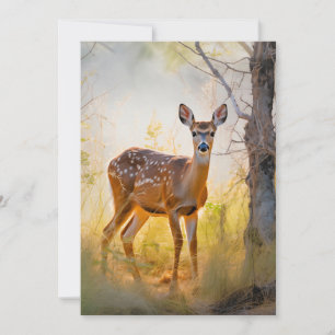 Graceful Deer in the Forest Nature Design Card