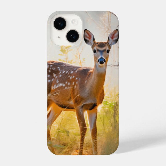 Graceful Deer in the Forest Nature Design iPhone Case (Back)