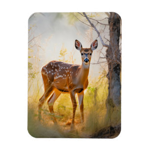 Graceful Deer in the Forest Nature Design Magnet