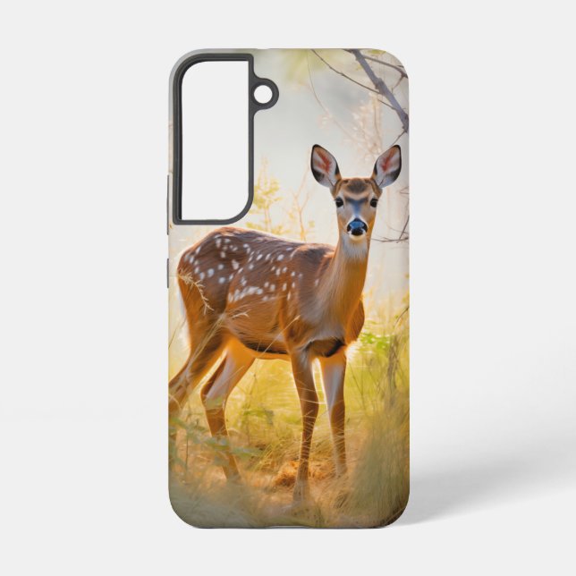 Graceful Deer in the Forest Nature Design Samsung Galaxy S22 Case (Back)
