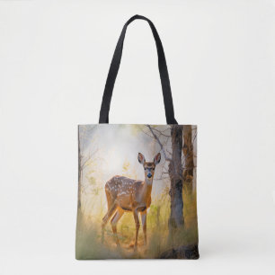 Graceful Deer in the Forest Nature Design Tote Bag