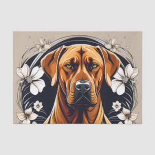 Graceful Dog Rhodesian Ridgeback with Floral Tissue Paper