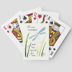 Graceful Dragonfly Says Remember You Are Special Playing Cards