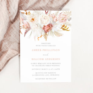 Graceful Elegance: Flawless Floral Wedding Invitation