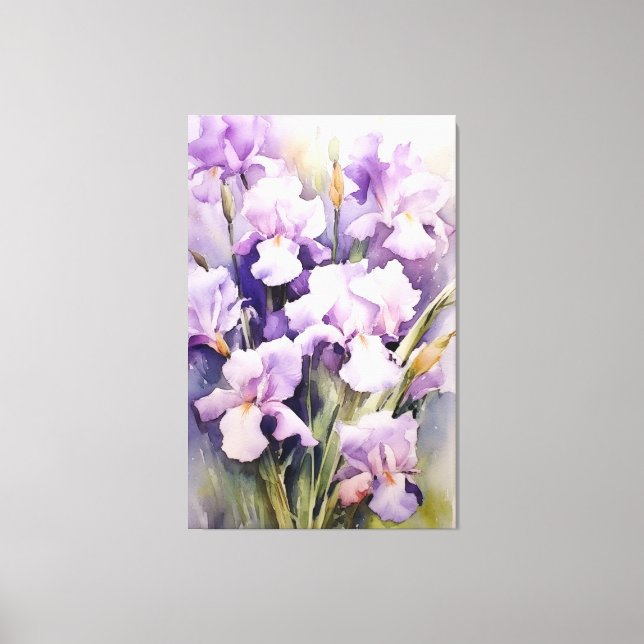 Graceful Elegance of Irises Canvas Print (Front)