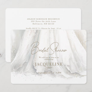 Graceful Elegance Wedding Dress Bridal Shower Invitation