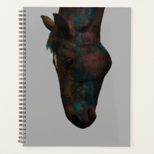 Graceful Equine Sip: Colourful Horse Head Design Planner