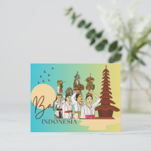 Graceful Essence: Balinese Woman Postcard