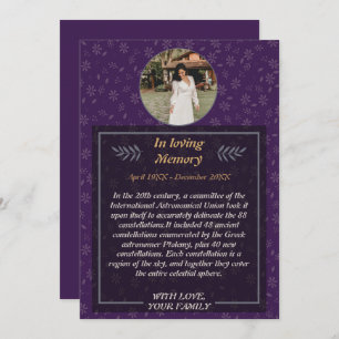 Graceful Farewell: Floral Funeral with Photo  Invi Invitation