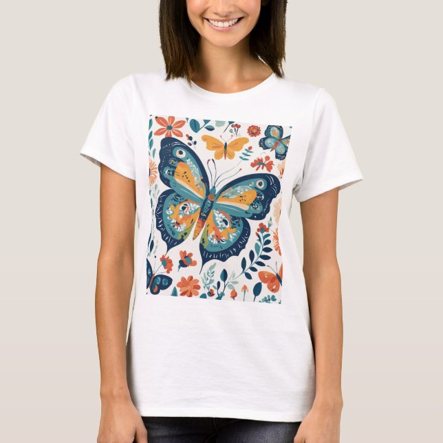 Graceful Flight: Butterfly Women's T-Shirt Design (Front)
