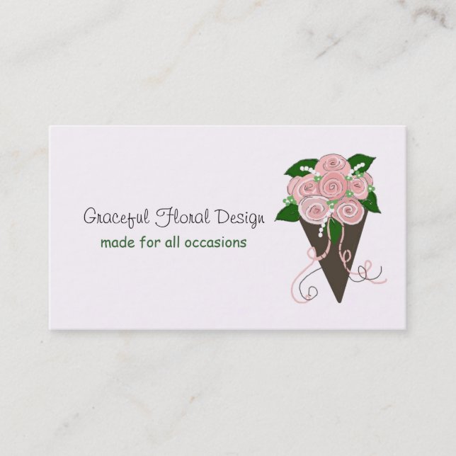 Graceful Floral Design...Wedding Bouquet Business Card (Front)