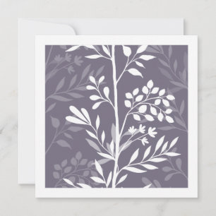 Graceful Floral Silhouette Lavender Purple Minimal Card