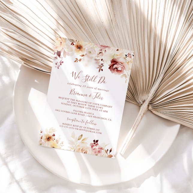 Graceful Floral We Still Do Vow Renewal Invitation (Creator Uploaded)