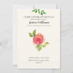 Graceful Floral Wedding Bridal Shower Invitation
