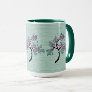 Graceful Flowering Tree Green + Plum  Mug
