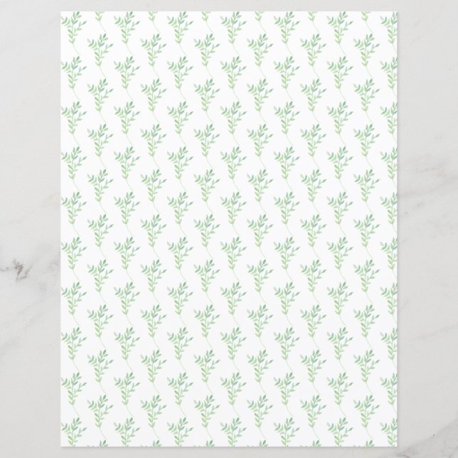 Graceful Foliage Scrapbook Paper Sheet (Front)