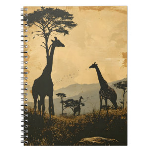 Graceful Giants: Vintage Giraffes Postcard Notebook
