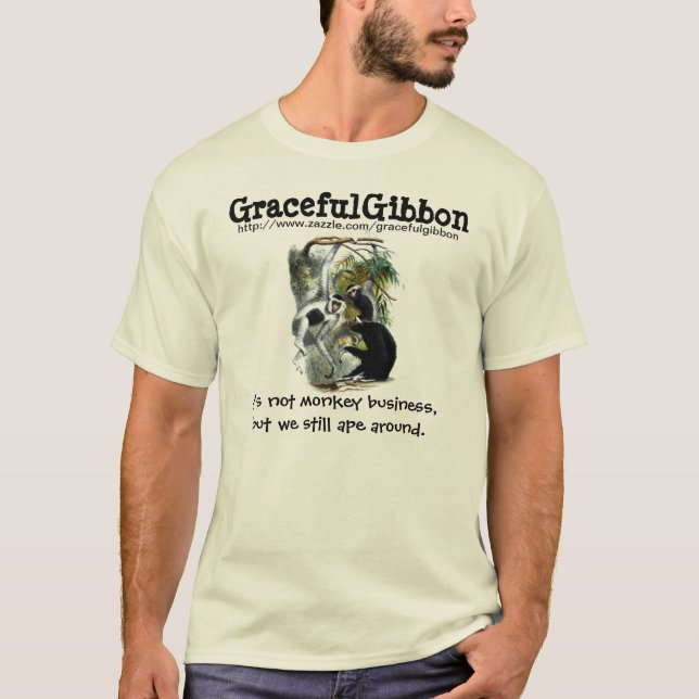 Graceful Gibbon Illustration T-Shirt (Front)