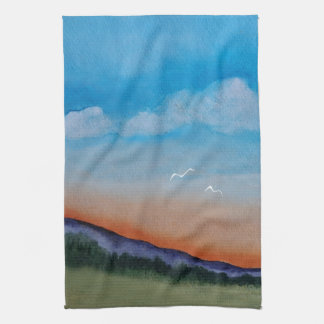 Graceful Gloing Hills Tea Towel
