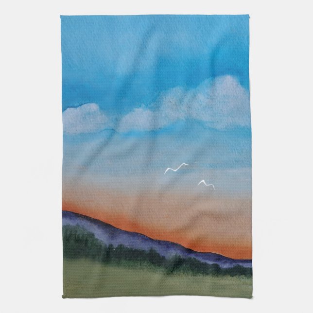 Graceful Gloing Hills Tea Towel (Vertical)