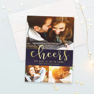 Graceful Glow EDITABLE COLOR New Year Photo Cards