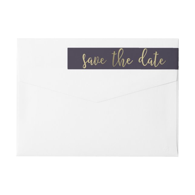 Graceful Glow EDITABLE COLOR Save The Date Label (Back)