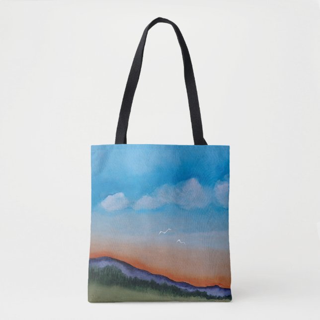 Graceful Glowing Sunset Hills Tote Bag (Front)