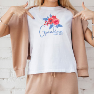 Graceful Grandma T-Shirt with Flowers Tri-Blend Shirt
