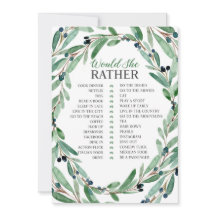 Graceful Greenery Bridal Would She Rather Card