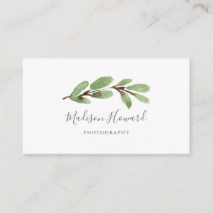 Graceful Greenery Minimal Business Card