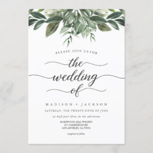 Graceful Greenery Wedding Invitation