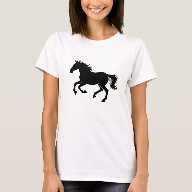 Graceful Horse Silhouette in Motion T-Shirt (Front)