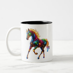 Graceful Horse Two-Tone Coffee Mug