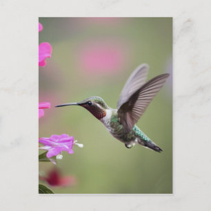 Graceful Hummingbird- Nature Photography Postcard